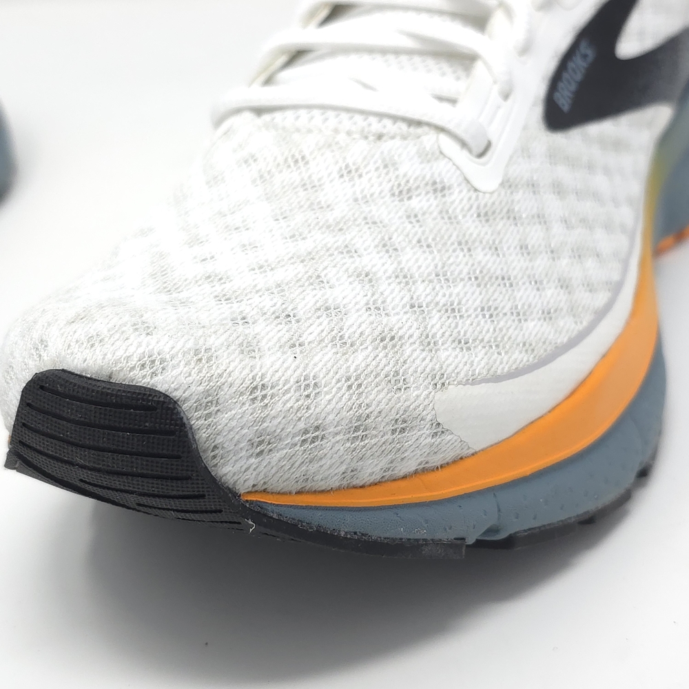 Brooks Trace 3 White/Orange/Goblin Blue Neutral Running Shoes - Picture 7 of 10